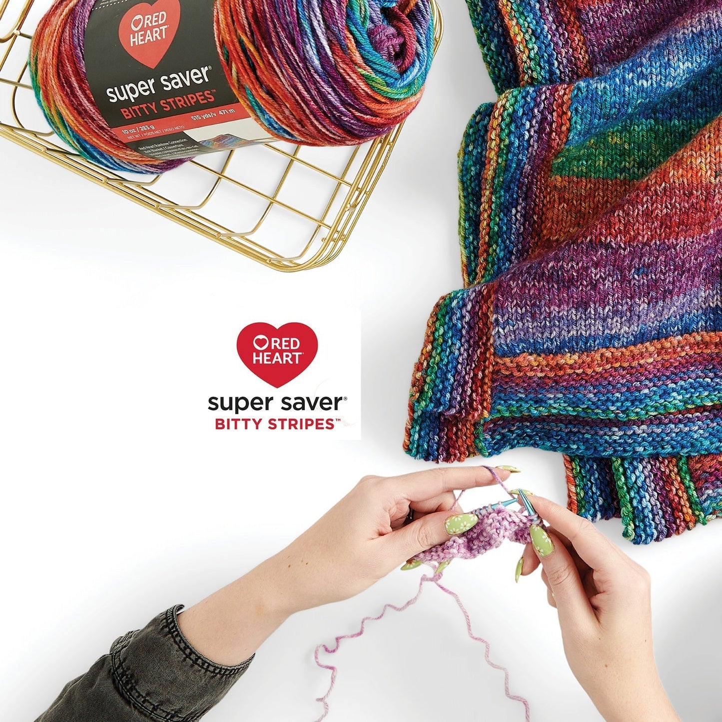 RH Super Saver Bitty Stripes Yarn