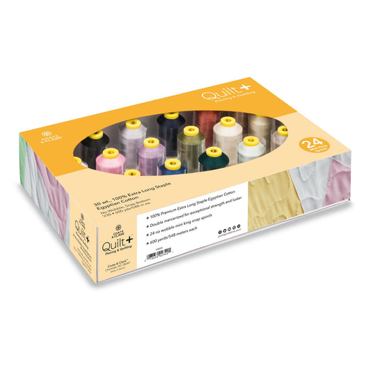 CC Quilt + Quilting & Piecing Thread 24 Pack with Storage Box
